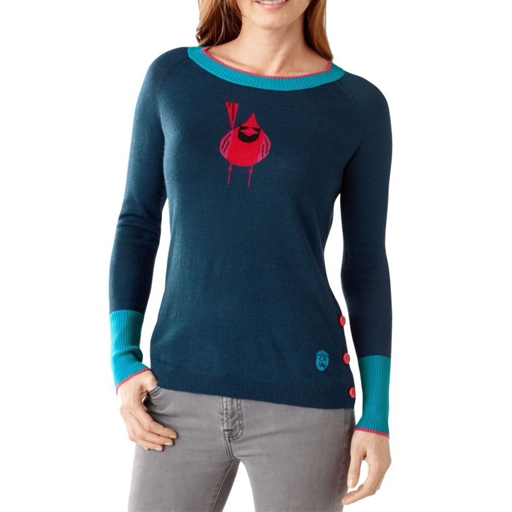 Smartwool Charley Harper Cardinal Sweater Merino Wool Intarsia XS S - Picture 2 of 13